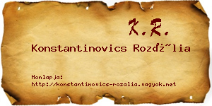 Konstantinovics Rozália névjegykártya