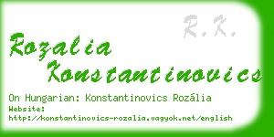 rozalia konstantinovics business card